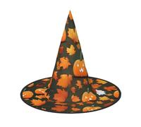Longzehao Happy Thanksgiving Day Pumpkin Print Halloween Costume Strega Cappello Adulti Cosplay festa di Carnevale Accessori Costume