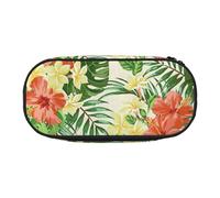 LONGZEHAO Hojas Tropicales y Flores - Astuccio rettangolare per penne, per ufficio, cosmetici, articoli da toeletta
