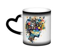 Longzehao Intelligenza Artificiale Cervello Stampa Ceramica Cambia Colore Tazza nel Cielo, Tazze che Cambiano Il Calore Tazze Tazza Caffè Tazza Tè.