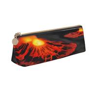 Longzehao Kilauea Vulcanos Print Simple triangolare Pen case Storage bag per forniture da ufficio, cosmetici, articoli da toeletta, Bianco, One Size, Art Deco