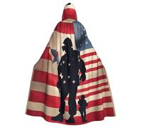 Longzehao Mantello unisex per adulti, militari statunitensi, con stampa patriottica, per cosplay, Halloween, carnevale