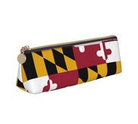 Longzehao Maryland State Flag Print Simple triangolare Pen case Storage bag per forniture da ufficio, cosmetici, articoli da toeletta, Bianco, One Size, Art Deco