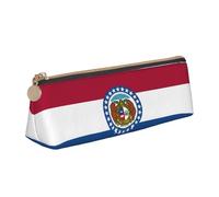 Longzehao Missouri State Flag Print Simple triangolare Pen case Storage bag per forniture per ufficio, cosmetici, articoli da toeletta, Bianco, One Size, Art Deco