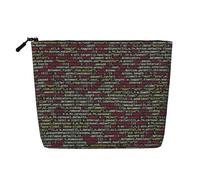 Longzehao Programmatore di grande capacità stampa codice di programmazione canapa falsa, borsa per il trucco, borsa da viaggio, borsa da toilette con cerniera., nero, taglia unica, Nero, One Size