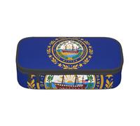 Longzehao Scomparto di grande capacità New Hampshire State Flag Stampa Astuccio per cancelleria, Nero, One Size Art Deco, Nero, Taglia unica, Art Deco, Nero, One size, Art Deco