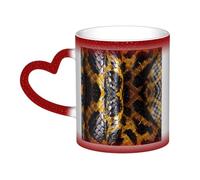 Longzehao Tazza in ceramica con stampa serpente giallo che cambia colore nel cielo, tazze che cambiano il calore tazza da caffè tazza da tè.