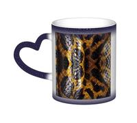 Longzehao Tazza in ceramica con stampa serpente giallo che cambia colore nel cielo, tazze che cambiano il calore tazza da caffè tazza da tè.