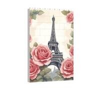 Longzehao Torre Eiffel Rose Flower Print Building Blocks Puzzle Set, Building Block Puzzle Toy Game per lo sviluppo del cervello