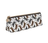Longzehao Trotting Flat Coated Retrievers Paw Print Simple triangolare Pen case Storage bag per forniture per ufficio, cosmetici, articoli da toeletta, Bianco, One Size, Art Deco