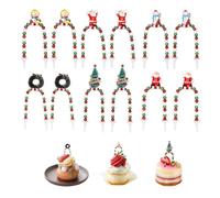 Longzhuo Caramelle di Natale Decorazione, 12 Pezzi di Decorazioni per Torta in 6 Stili, Artigianato Natalizio Fai da Te, Pregevole Fattura, adatto per la Decorazione di Torte (Kit B)