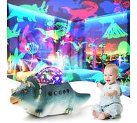 Longzhuo Dinosauro Giocattolo per Bambini - Proiettore Stelle Soffitto 2 in 1 | Luci Notturne + Auto Robot con Suoni Dinosauro | 360° Rotazione, Rumori Bianchi | Regalo Bambino 7 Anni Maschio