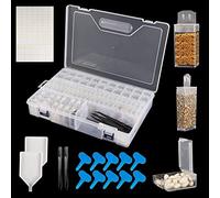 Longzhuo Scatola per la Conservazione dei Semi,Contenitore per semi da 80 solts, Organizzatore di Semi con Adesivi per Etichette e Pinzette Scatola per semi e accessori diamantati