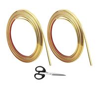 LongZYU 10m Modanatura Flessibile Autoadesiva Oro Staccare e Incollare Modanature Decorative Autoadesive Modanature Adesive Parete per Pavimento Armadio Piastrelle Specchio Bordi (2 Pezzi, 5m x 1cm)