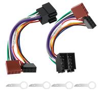 LongZYU 2 Pezzi Adattatore per Autoradio ISO-Cablaggio ISO 16 Pin Stereo Connettore Radio Auto-Cavo Adattatore Cablaggio Compatibile con VW Opel Astra Corsa Fiat Mercedes Renault Skoda Seat