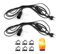 LongZYU 2 Pezzi Cavo per Lampada di Sale Nero Lampada Presa UE con Interruttore e Cavo di Alimentazione 3,5 m E14 Portalampada Adatto alla Camera da Letto della Cucina del Soggiorno