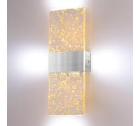 LongZYU 7W Applique da Parete Interno, LED Moderno Lampada da Parete, Up Down 3000K Illuminazione da Parete, Lampadario da Parete, per Camera da Letto Corridoio Soggiorno Scala, Bianco Freddo (Oro)