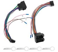 LongZYU Cavo Adattatore Autoradio 16 Pin a ISO-Connettore Standard per Radio Android con Linee di Controllo al Volante e Cavo di Retromarcia-Adattatore cavo a 16 poli su ISO