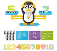 LongZYU Scala matematica Montessori giocattolo matematica giocattolo educativo giochi educativi regalo per bambini ragazzi ragazze 4 5 6 anni apprendimento conteggio e aritmetica (pinguino)