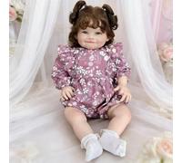 Lonian 24 Pollici Bambole Reborn Ragazze Realistico Silicone Bambino Realistico Bambini Ragazzi che Guardano la Vita Reale Neonato Bambino Occhi Aperti (Viola)