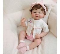 Lonian Bambole Reborn Vinly Silicone Full Body Realistico Neonato Ragazza 19 Pollici Vita Reale come Bambole che Sembrano Reale Bambino Life Size Bambole (Capelli neri)