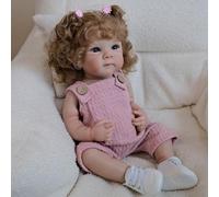 Lonian Reborn Baby Girl Silicone Full Body Lavabile Età 3 + 48cm Realistico Neonato Bambole che Sembrano Vero Neonato Vita come Bambole (Rosa)