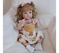 Lonian Reborn Baby Girl Silicone Full Body Lavabile Età 3 + 48cm Realistico Neonato Bambole che Sembrano Vero Neonato Vita come Bambole (Marrone)