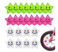 Lonimia 24 Raggi Colorati per Bicicletta, Raggi Colorati per Bicicletta, Accessori di Sicurezza per Bambini, Raggi Riflettenti, Stelle Catarifrangenti, Accessori di Sicurezza per la Notte
