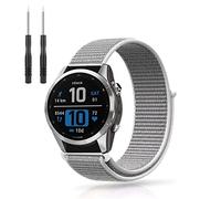 Lonkenn 22mm Cinturino per Garmin Fenix 7/Fenix 7 Solar/Fenix 6/Fenix 6 Pro/Fenix 5/Fenix 5 Plus/EPIX 2/Instinct 2, Nylon Cinturino di Ricambio per Garmin Forerunner 935/Fenix 7 Sapphire Solar-Bianco