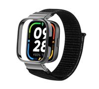 Lonkenn Design Integrato Cinturino + Lunetta per Xiaomi Redmi Watch 3 Active, Cinturini di Ricambio, Cinturino in Nylon, Traspirante Uomo Donna Braccialetti di Ricambio Regolabili - Nero