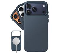 LONLI Classic 2.0 | Custodia magnetica in pelle Vele europea per iPhone 17 Pro - Controllo della fotocamera aggiornato e pulsante AI - Compatibile con MagSafe - Classic Minimal Luxury - Azzurro Blue