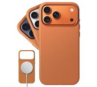 LONLI Classic 2.0 | Custodia magnetica in pelle Vele europea per iPhone 17 Pro Max - Controllo della fotocamera aggiornato e pulsante AI - Compatibile con MagSafe - Classic Minimal Luxury - Arancione