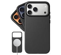 LONLI Classic 2.0 | Custodia magnetica in pelle Vele europea per iPhone 17 Pro Max - Controllo della fotocamera aggiornato e pulsante AI - Compatibile con MagSafe - Classic Minimal Luxury - Nero