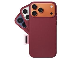 LONLI Classic | Custodia in vera pelle Vele europea per iPhone 17 Pro Max - Controllo fotocamera integrato e compatibile con Magsafe - Vino