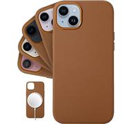 LONLI Classic - (para iPhone 15 Plus) - Funda de piel de napa europea - Se vuelve más lisa y suave con el tiempo - Compatible con Magsafe - Marrón