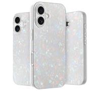 LONLI Hue - Custodia per iPhone 16 Plus - Custodia in Perla Bianca Tort con [4 Angoli Ammortizzati Airbag] - Carina, Unica ed Estetica, Cover Antishock per Donne e Ragazze