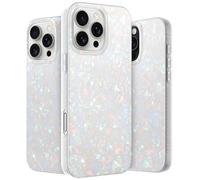 LONLI Hue - Custodia per iPhone 16 Pro - Custodia in Perla Bianca Tort con [4 Angoli Ammortizzati Airbag] - Carina, Unica ed Estetica, Cover Antishock per Donne e Ragazze