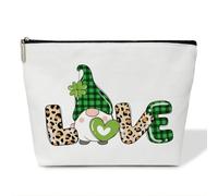 LONLONBANG ST Patricks Day Trousse per il trucco verde per le donne Lucky Irish Cosmetic Travel Beauty Bag Regali per ragazze, figlia, adolescenti, moglie, sposa, amica, bestie sorella, - YT0062,