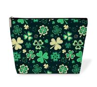 LONLONBANG ST Patricks Day Trousse per il trucco verde per le donne Lucky Irish Cosmetic Travel Beauty Bag Regali per ragazze, figlia, adolescenti, moglie, sposa, amica, bestie sorella, - YT0063,