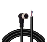 Lonlonty Cavo Connettore M12 Femmina 4 Poli, IP67 Impermeabile Cavi Elettrici M12 Spina Connettore Aviazione 4 Pin 90 Gradi per Automazione Industriale Modulo di Campo Rete di Dispositivi 2M