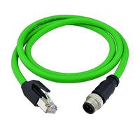 Lonlonty Cavo M12 RJ45 con connettore codificato D a 4 poli - Cavo Ethernet Cat5e 24AWG SFTP Doppia schermatura, IP67 impermeabile, altamente flessibile - 1 m - Cavo di rete Ethernet industriale