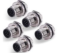 Lonlonty Connettore M12 Maschio 8 Pin, Connettore Presa Pannello Connettore Aviazione Adattatore Spina di Montaggio Impermeabile