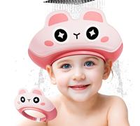 Lonlown Cuffia da doccia per bambini da 1 a 10 anni, visiera da bagno per bambini da 1 a 10 anni, scudo per lavare i capelli, a forma di coniglio, rende il bagnetto più divertente