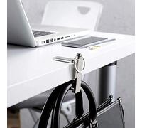 LonlyEagle Gancio per borse istantanee, gancio per borsa da tavolo, 2 in 1, per tavolo e telefono, per borse da donna, pieghevole, decorazione da tavolo (platino)