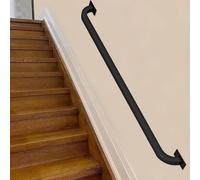 Lonmrrton Corrimano Nero 1ft-20ft, Ringhiere per Tubi Industriali per Scale Interne Ed Esterne I Maniglione di Sicurezza per Ringhiera per Scale A Parete (Size : 180cm)