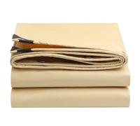 Lonmrrton Telo di Copertura in PVC Beige 1,2x1,5 m 1,5x2 m 2x3 m 3x4 m 4x6 m Telo Impermeabile con Occhielli e Bordi rinforzati per mobili da Giardino per Auto e roulotte(1.8x2.4m)