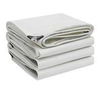 Lonmrrton Telo in Tela Cerata, 2m x 2m 2m x 3m Telo Protettivo Spesso e Resistente con Occhielli Telo di Copertura per Tenda da Campeggio per Esterni Barca Patio Piscina, Bianco(2x2m)