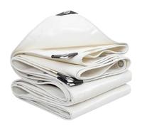 Lonmrrton Telone in PVC Impermeabile 1,5x2m 2x3m 4x6m Telo di Copertura Bianco Resistente con Occhielli, Telone Multiuso per Serra Patio Giardino Copertura della Piscina(1x2m)