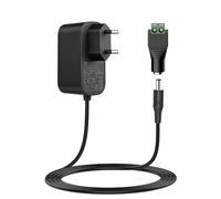 Lonnky Adattatore 12V 3A con Connettore DC 5.5 x 2.1 mm, Alimentatore Universale per Telecamere CCTV, Strisce LED, Include Cavo di 1.8 m, Nero