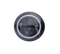 LONPEXDT Indicatori Direzione Per Beetle Classic Per Lada Niva Per Jeep Per Wrangler Auto LED 7 Pollici Faro Rotondo DRL Hi/Lo Fascio 90W Halo Anello Ambra Angelo Occhio(1pcs Black)