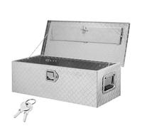 LONPEXDT per Cassone Camioncino Cassetta Portautensili per Carichi Pesanti con Maniglia Laterale E Chiavi di Blocco Cassetta Portautensili Copertura Bagagliaio(39x13x10 Silvery)